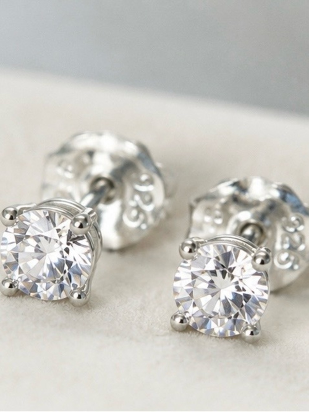 Moissanite Stud Earrings 0.2 ct (0.1 ct each)